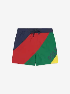 Ralph Lauren Boys Colourblock Polo Swim Shorts in Multicolour
