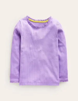 Ribbed Long Sleeve T-Shirt-Parma Violet
