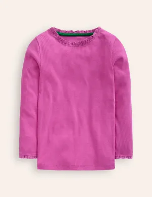 Ribbed Long Sleeve T-shirt-Purple Berry Smoothie