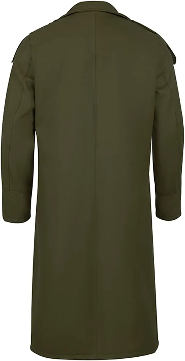 RINTONIX Men's Oversized Notched Long Faux Wool Blend Trench Coat Single Breasted Knee Length Lapel Winter Jacket