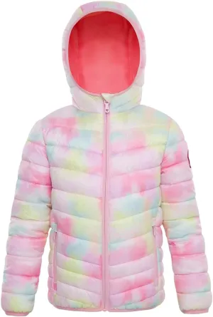 Rokka&Rolla Girls' Reversible Lightweight Puffer Jacket Hooded Water-Resistant Winter Coat