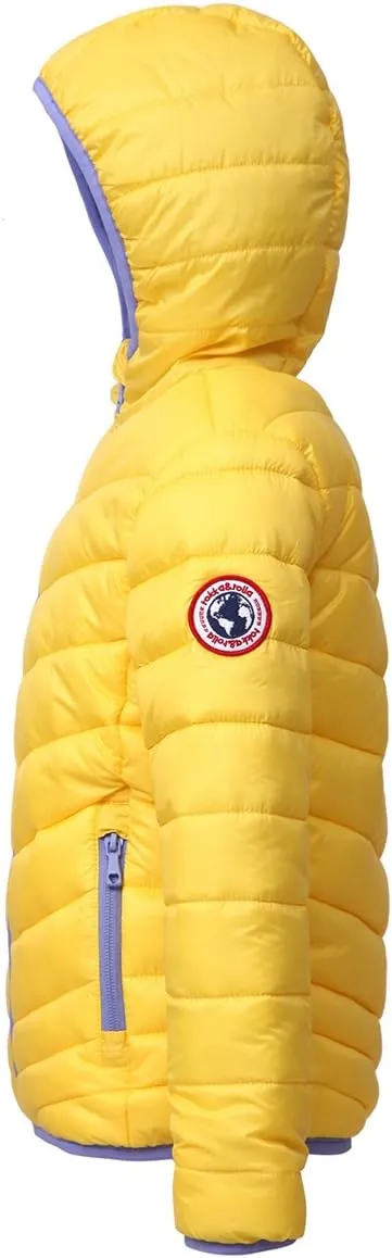 Rokka&Rolla Girls' Reversible Lightweight Puffer Jacket Hooded Water-Resistant Winter Coat