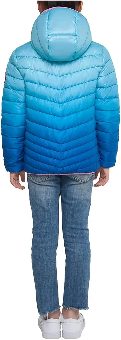 Rokka&Rolla Girls' Reversible Lightweight Puffer Jacket Hooded Water-Resistant Winter Coat