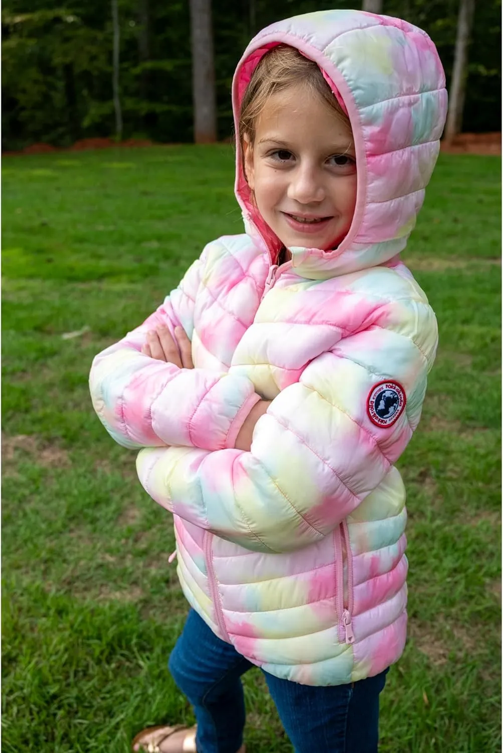 Rokka&Rolla Girls' Reversible Lightweight Puffer Jacket Hooded Water-Resistant Winter Coat