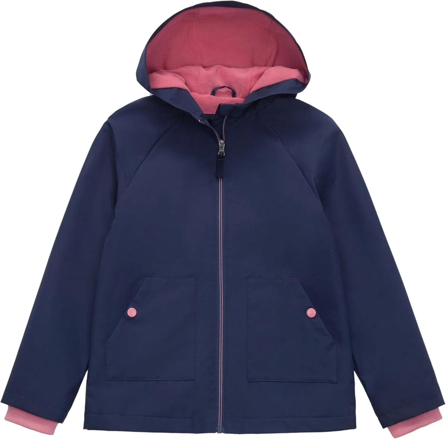 Rokka&Rolla Girls' Water-Resistant Fleece Lined Windbreaker Ripstop Transitional Jacket