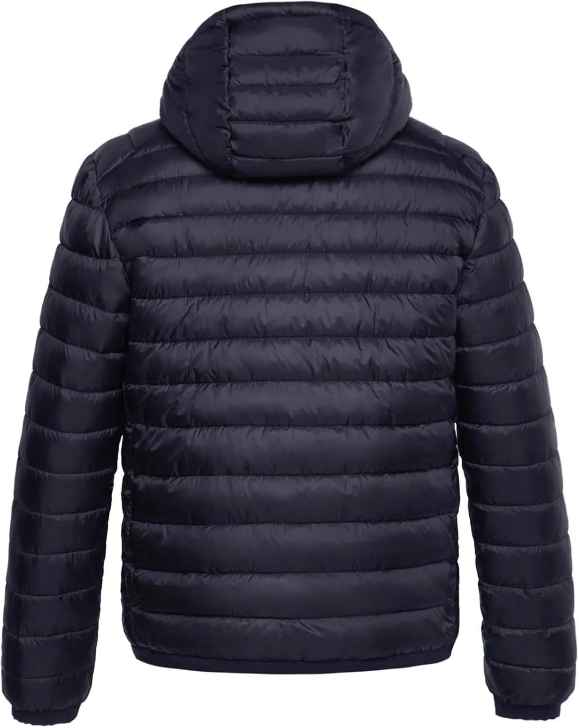 Rokka&Rolla Men's Lightweight Puffer Jacket Water-Resistant Hooded Winter Coat