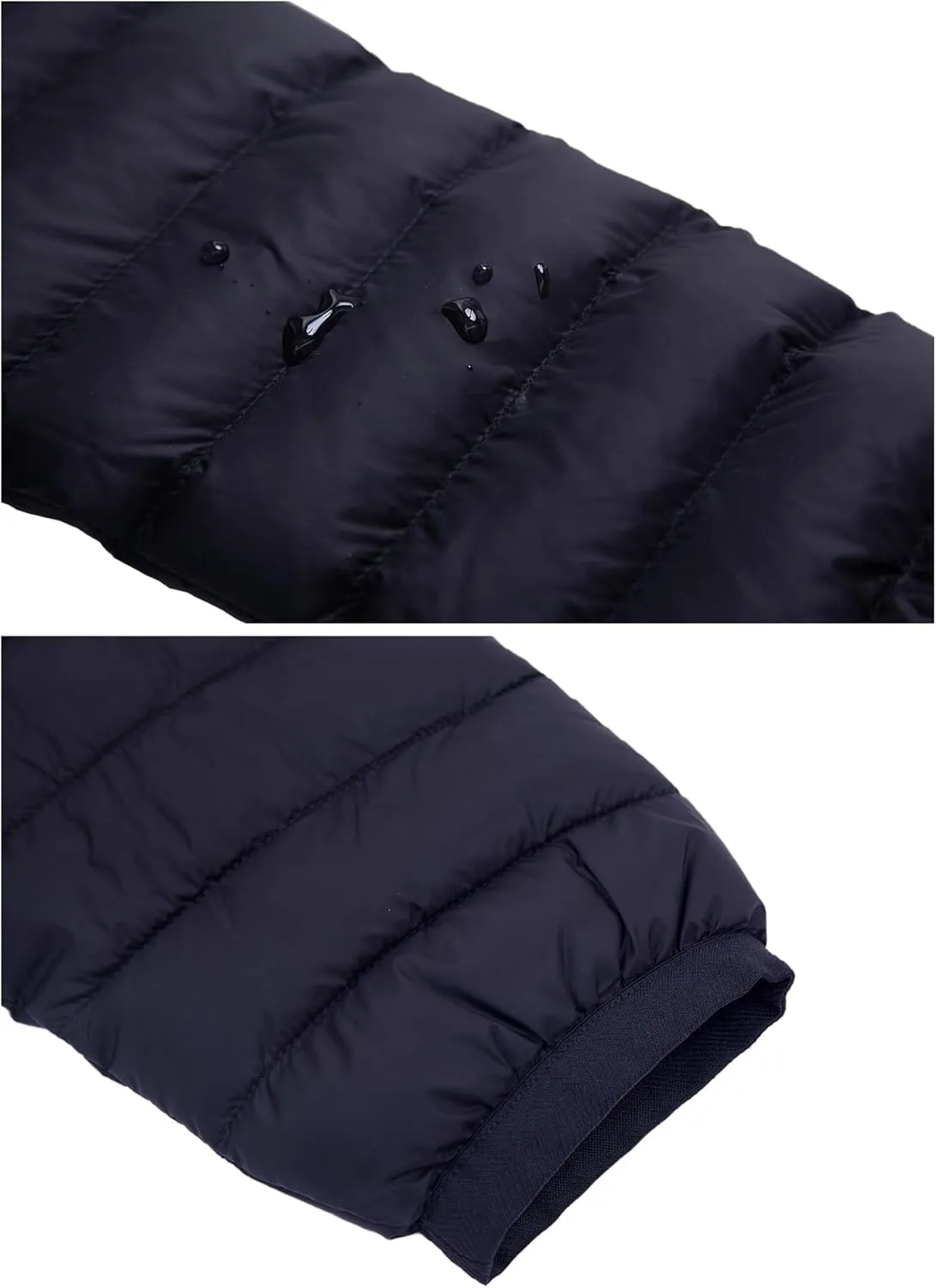 Rokka&Rolla Men's Lightweight Puffer Jacket Water-Resistant Hooded Winter Coat