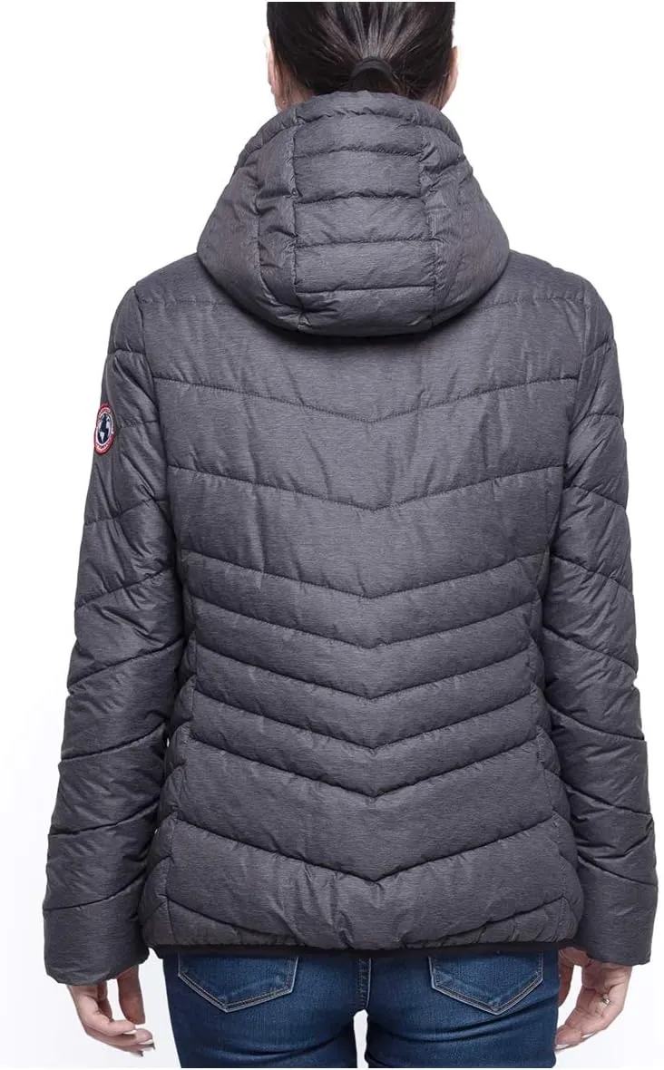 Rokka&Rolla Women's Lightweight Puffer Jacket Water-Resistant Hooded Winter Coat