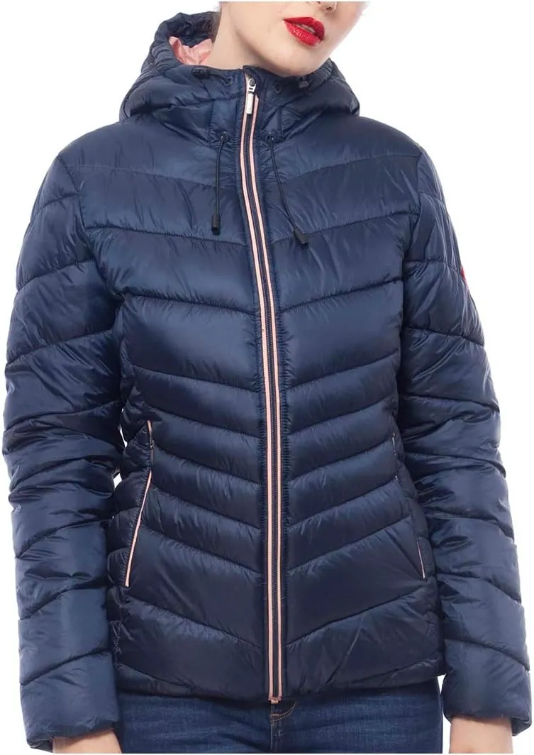 Rokka&Rolla Women's Lightweight Puffer Jacket Water-Resistant Hooded Winter Coat