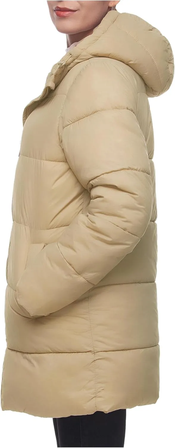 Rokka&Rolla Women's Lightweight Water-Resistant Puffer Jacket Hooded Winter Long Coat