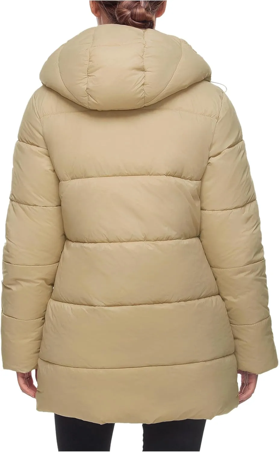 Rokka&Rolla Women's Lightweight Water-Resistant Puffer Jacket Hooded Winter Long Coat