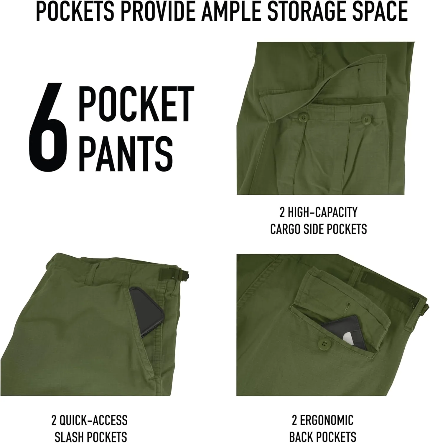 Rothco Vintage Vietnam Rip-Stop Fatigue Pants Camo Cargo Pants