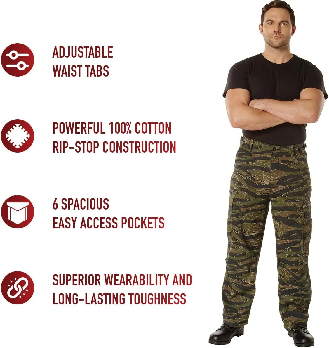 Rothco Vintage Vietnam Rip-Stop Fatigue Pants Camo Cargo Pants