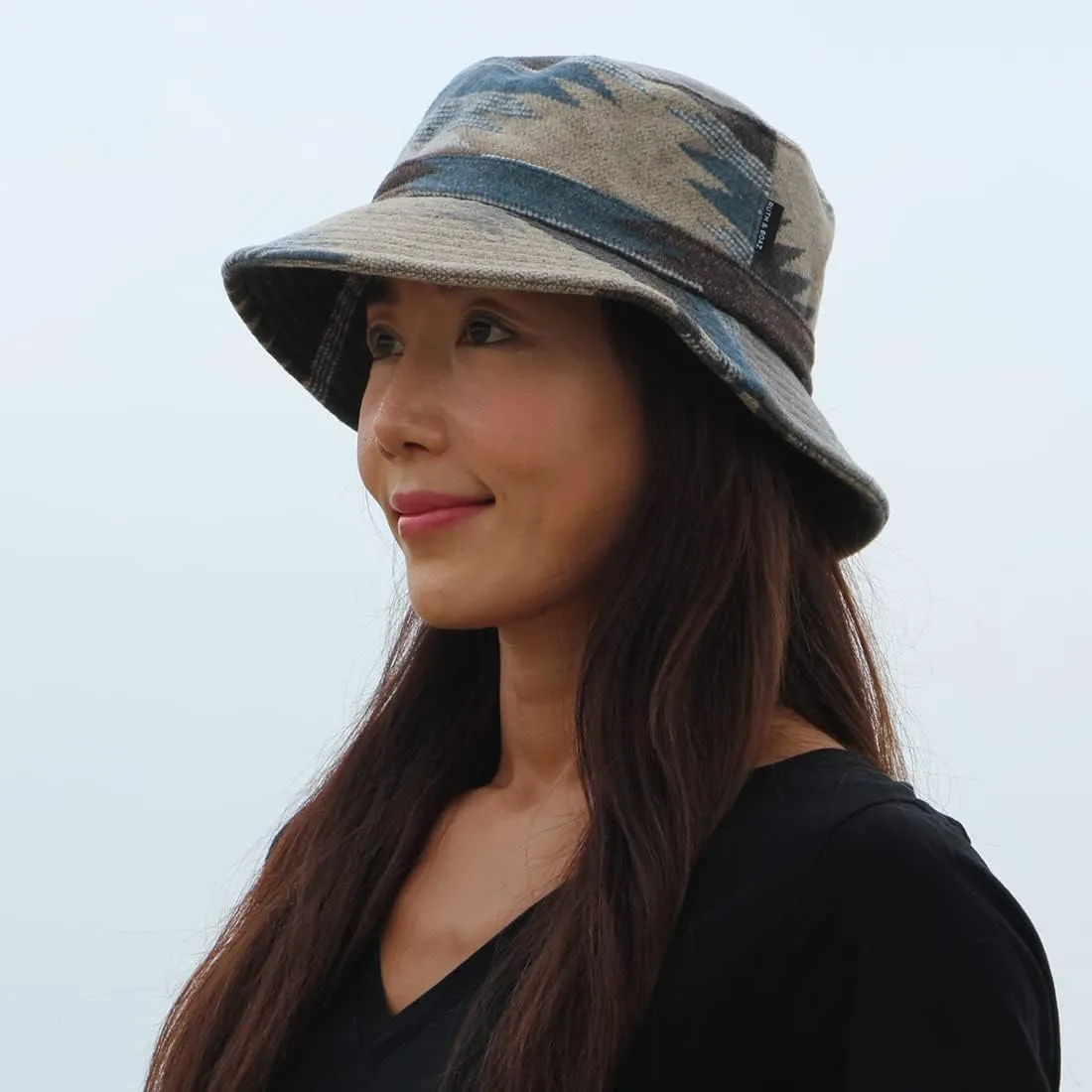 Ruth&Boaz Unisex Outdoor Wool Blend Bucket Hat Ethnic Inca Pattern