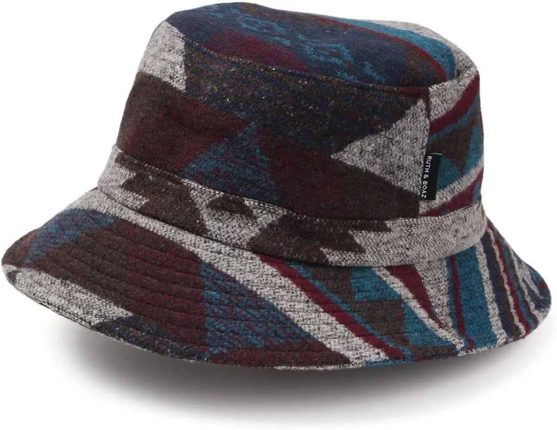 Ruth&Boaz Unisex Outdoor Wool Blend Bucket Hat Ethnic Inca Pattern