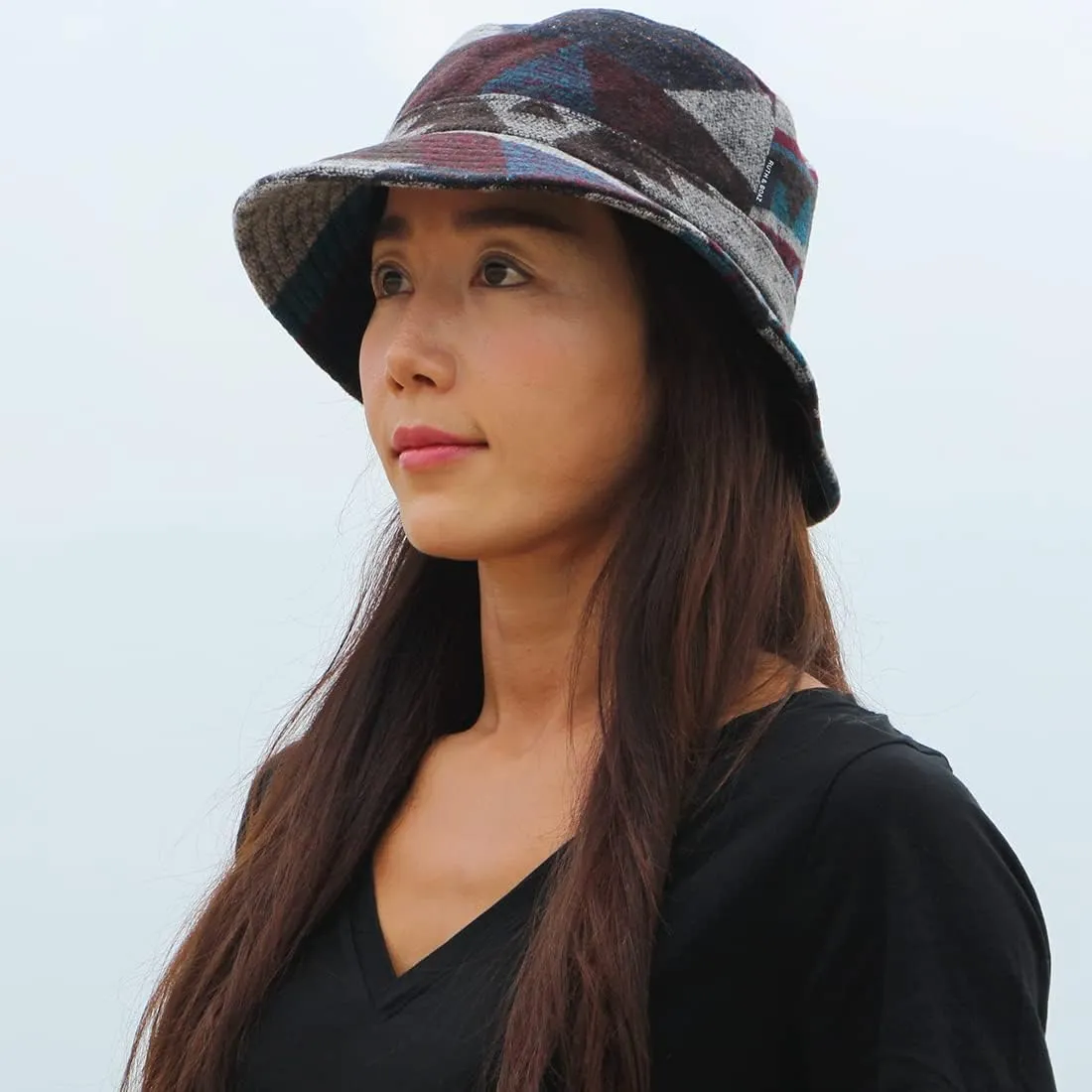 Ruth&Boaz Unisex Outdoor Wool Blend Bucket Hat Ethnic Inca Pattern