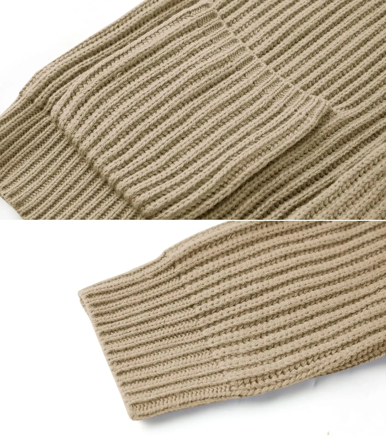 Ryannology Mens Shawl Neck Cardigan Sweater Cable Knit Zip Up Closure with Pockets Winter Sweaters Outerwear
