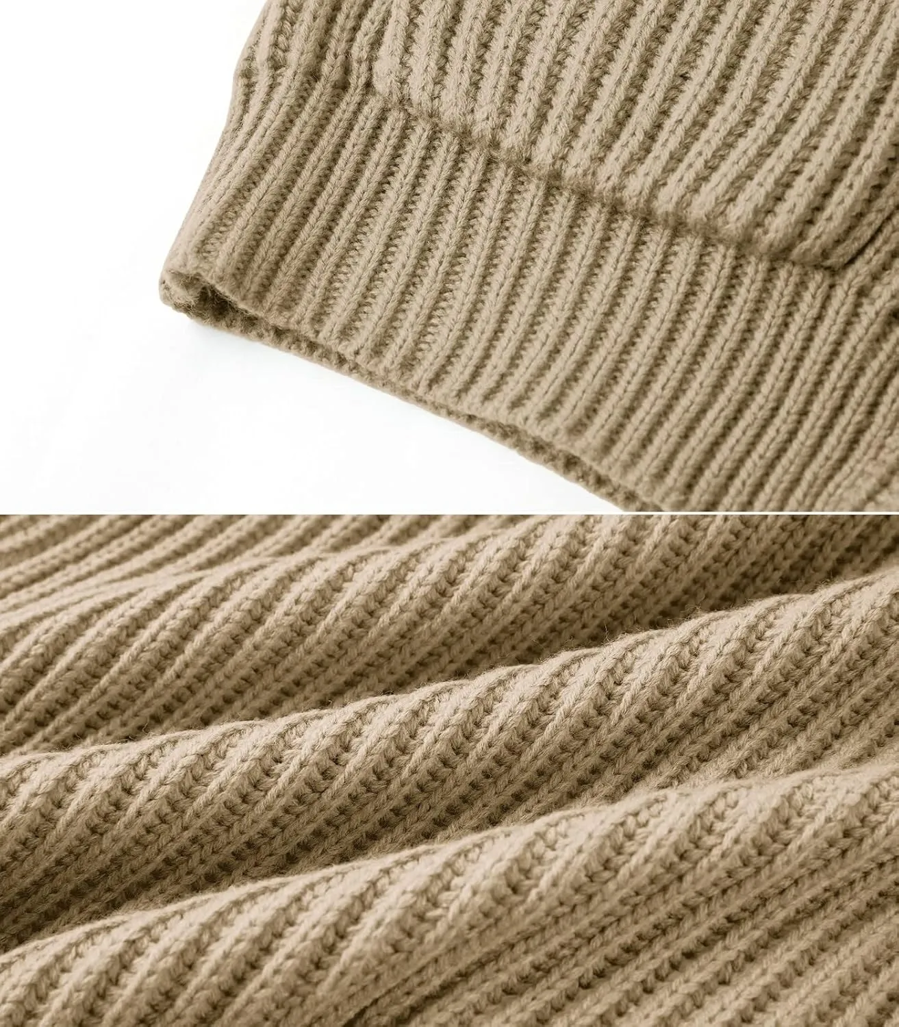 Ryannology Mens Shawl Neck Cardigan Sweater Cable Knit Zip Up Closure with Pockets Winter Sweaters Outerwear