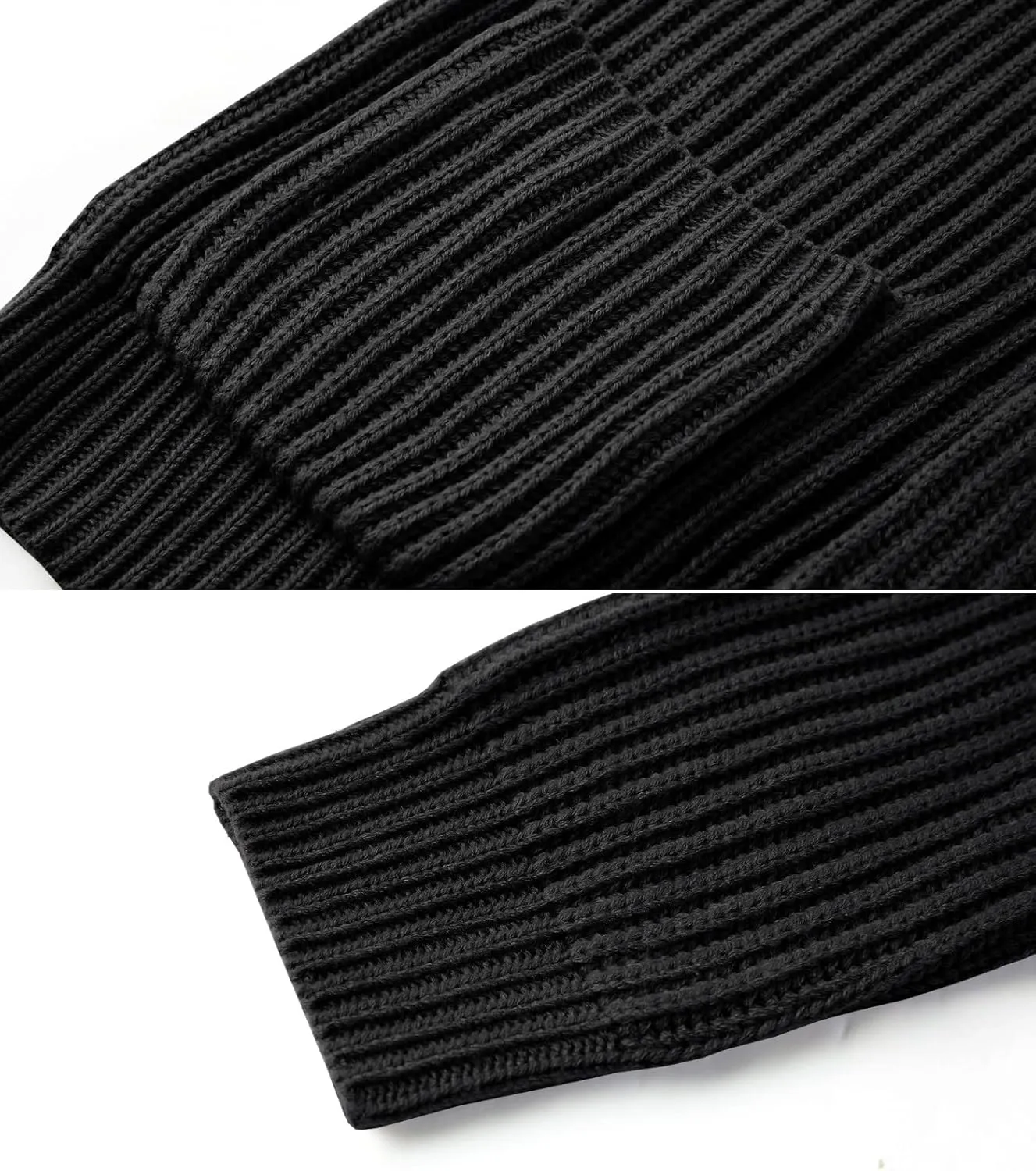 Ryannology Mens Shawl Neck Cardigan Sweater Cable Knit Zip Up Closure with Pockets Winter Sweaters Outerwear
