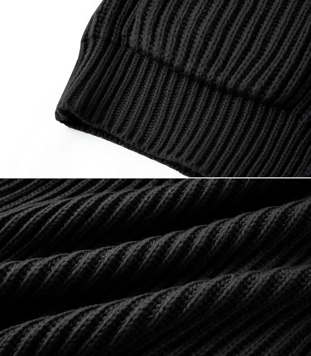 Ryannology Mens Shawl Neck Cardigan Sweater Cable Knit Zip Up Closure with Pockets Winter Sweaters Outerwear