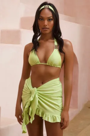 'Sage Shimmer' Short Ruffle Sarong