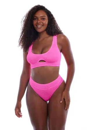 Sardinia Front Cut Out One Size Bikini TOP ONLY (Hot Pink)