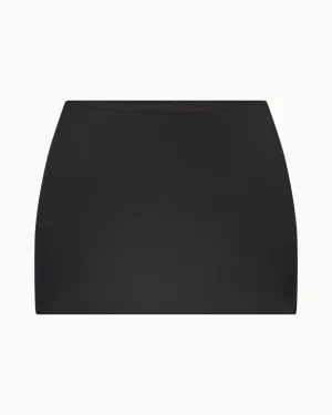 Satin Ultra Mini Swim Skirt | Black