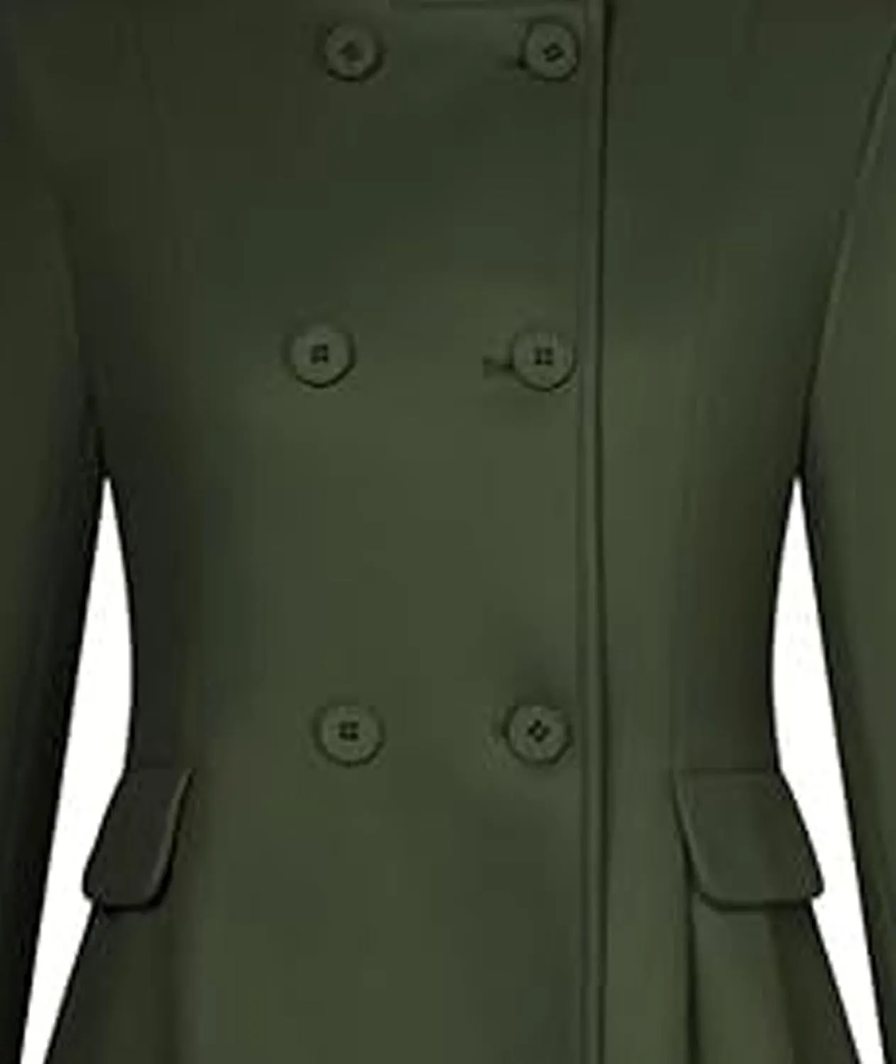 SEMATOMALA Women's Winter Wool Blend Swing Dress Coat Stand Collar Double Breasted Trench Coat A Line Pea Coat