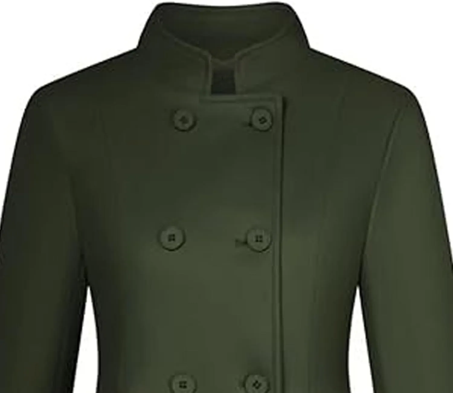SEMATOMALA Women's Winter Wool Blend Swing Dress Coat Stand Collar Double Breasted Trench Coat A Line Pea Coat