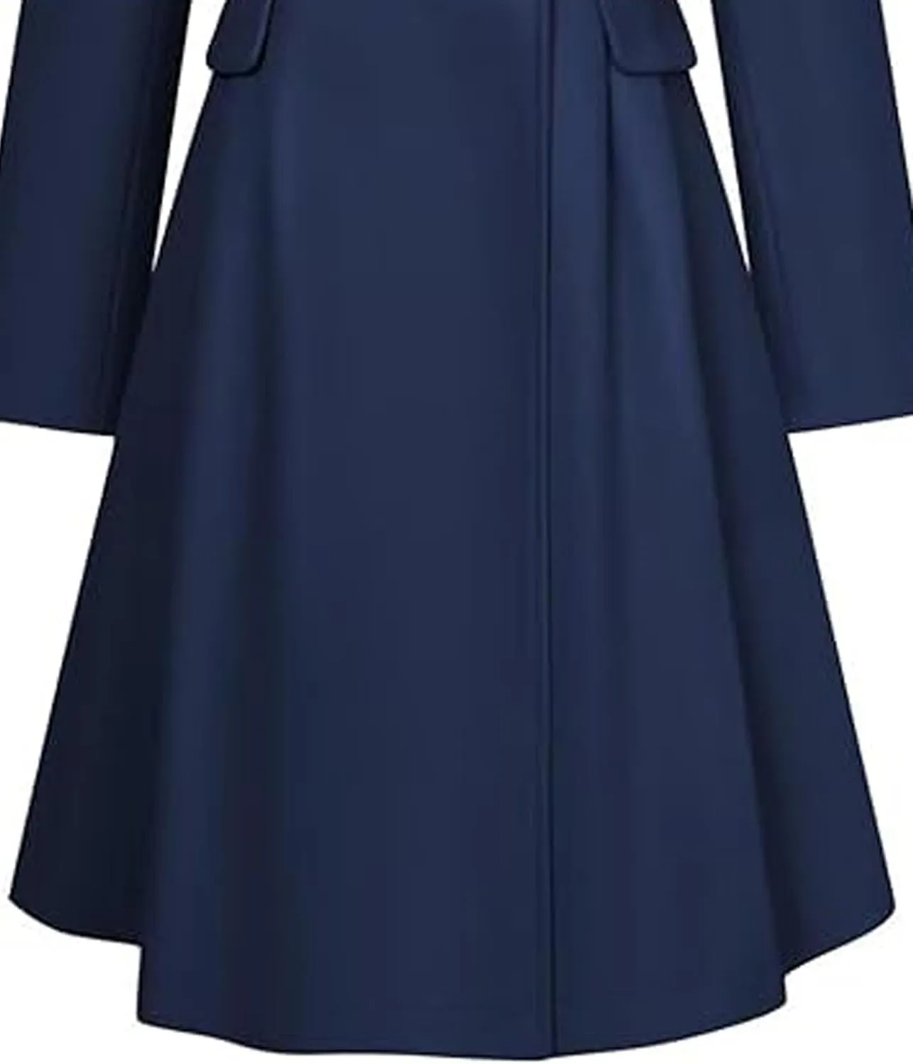 SEMATOMALA Women's Winter Wool Blend Swing Dress Coat Stand Collar Double Breasted Trench Coat A Line Pea Coat
