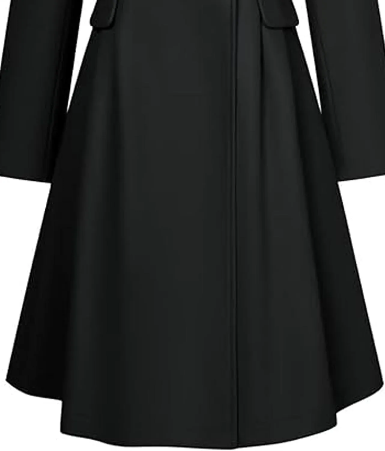 SEMATOMALA Women's Winter Wool Blend Swing Dress Coat Stand Collar Double Breasted Trench Coat A Line Pea Coat