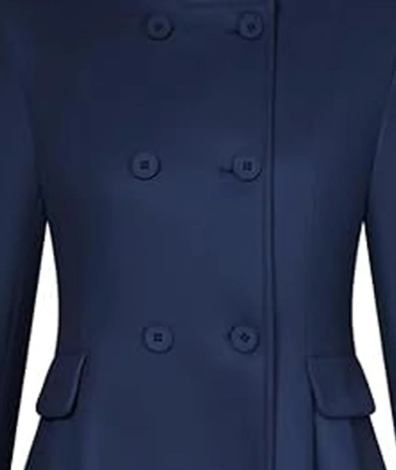SEMATOMALA Women's Winter Wool Blend Swing Dress Coat Stand Collar Double Breasted Trench Coat A Line Pea Coat