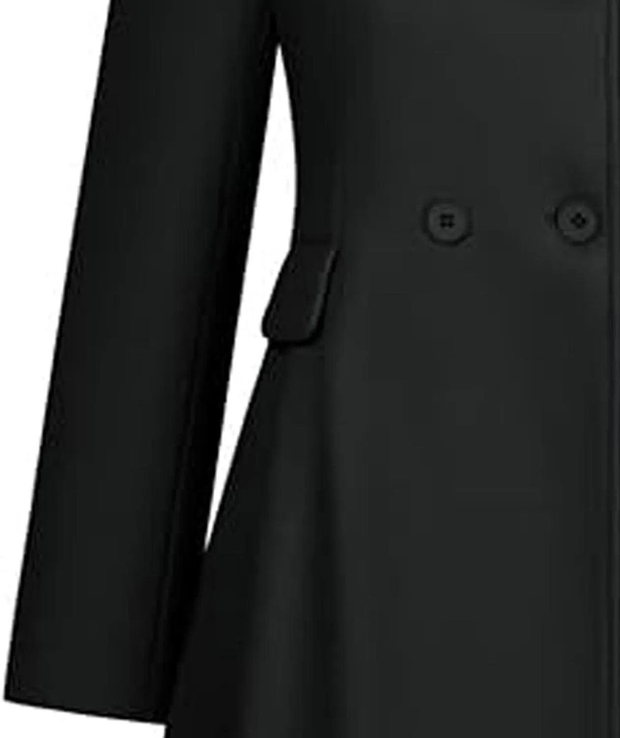 SEMATOMALA Women's Winter Wool Blend Swing Dress Coat Stand Collar Double Breasted Trench Coat A Line Pea Coat