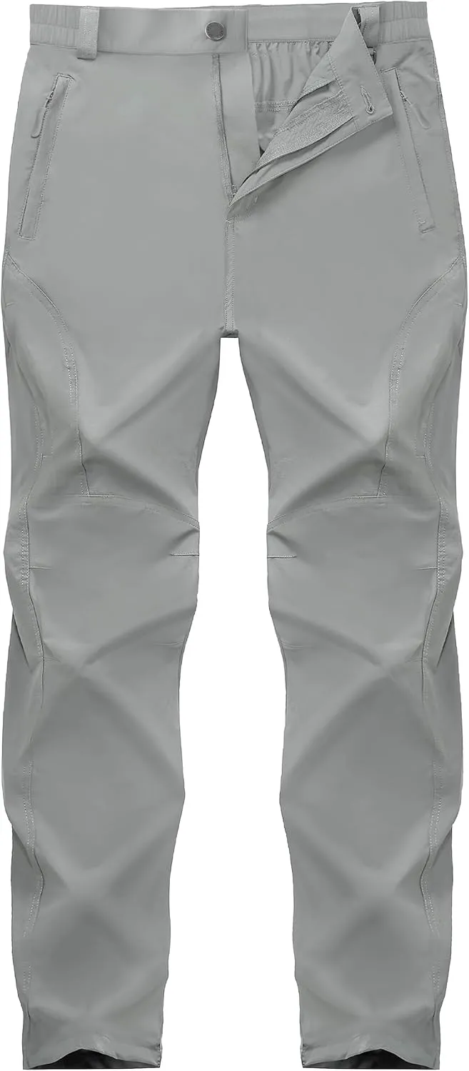 SEVEGO 30"/32"/34"/36" Inseam Men's Tall Hiking Pants Quick Dry Outdoor Waterproof Fishing Cargo Pants with Belt 5 Pockets