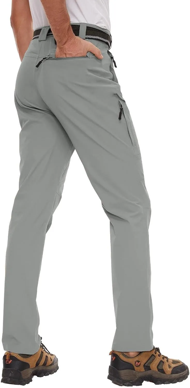 SEVEGO 30"/32"/34"/36" Inseam Men's Tall Hiking Pants Quick Dry Outdoor Waterproof Fishing Cargo Pants with Belt 5 Pockets