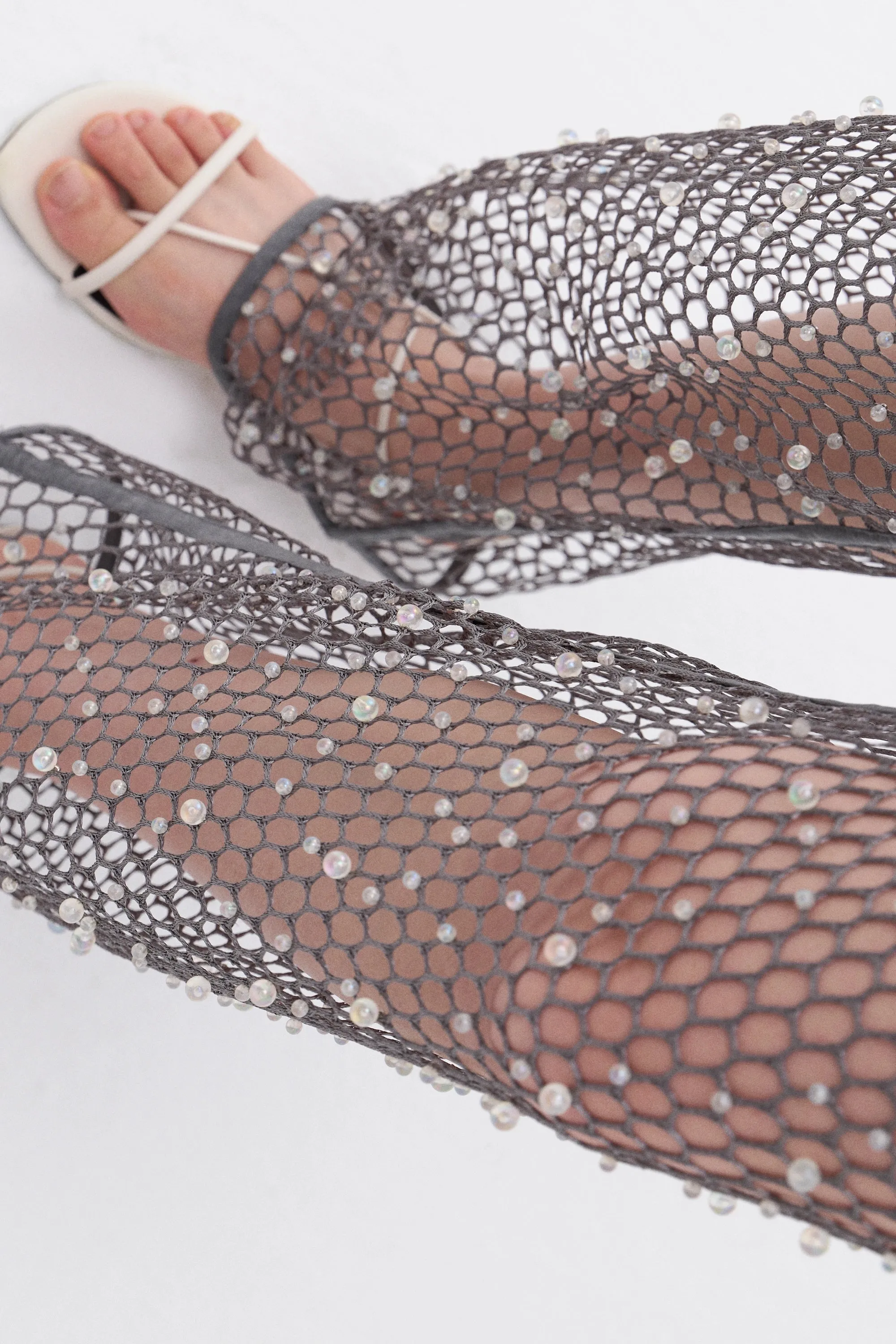 Shimmering Threaded Mesh Pants (Final Sale)