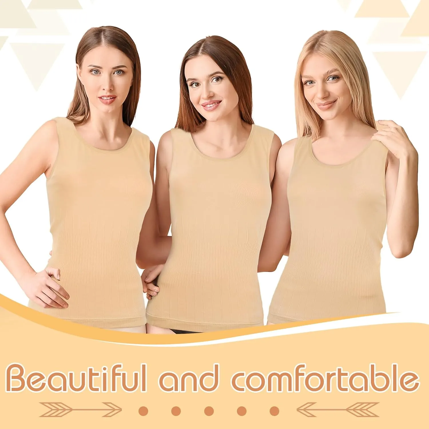 Sintege 2 Pcs Thermal Tank Top Womens Fleece Lined Underwear Tops Undershirt for Women Cotton Blend Cami Warm Base Layer Vest