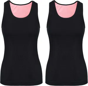Sintege 2 Pcs Thermal Tank Top Womens Fleece Lined Underwear Tops Undershirt for Women Cotton Blend Cami Warm Base Layer Vest