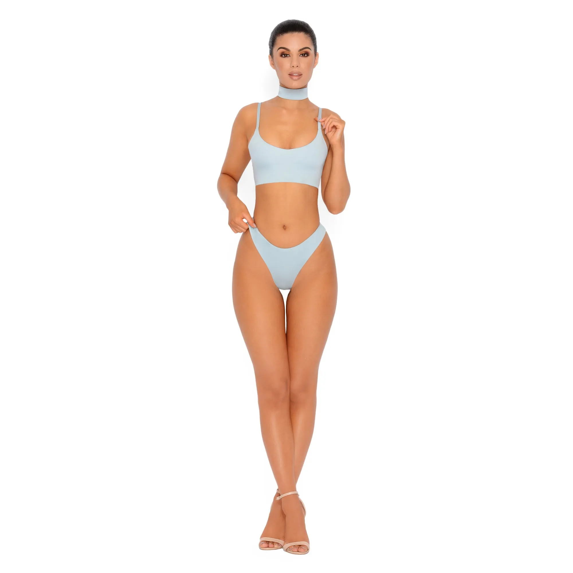 Sleek Like Me Brazilian Bikini Bottoms in Opal Blue