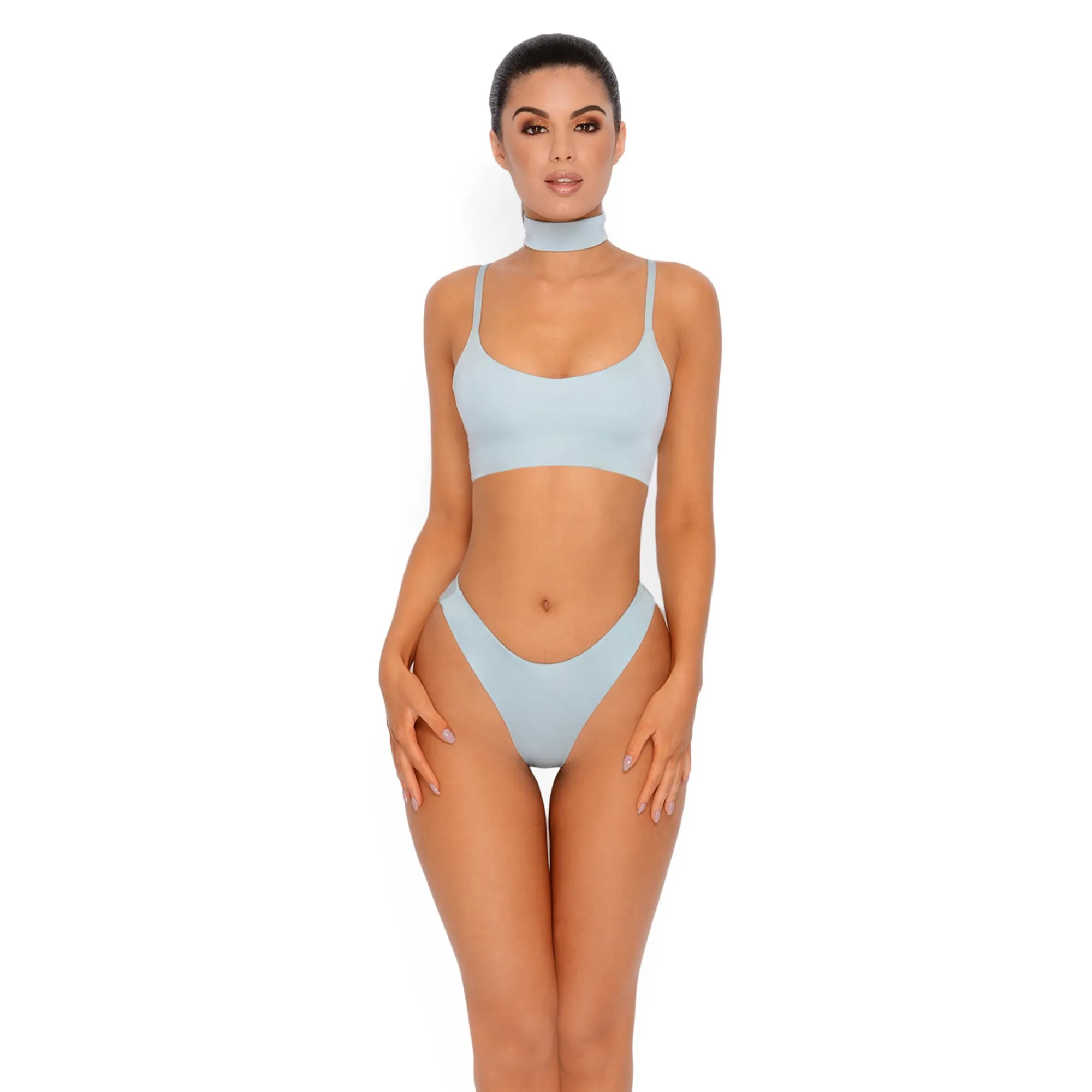 Sleek Like Me Brazilian Bikini Bottoms in Opal Blue