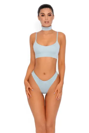 Sleek Like Me Brazilian Bikini Bottoms in Opal Blue
