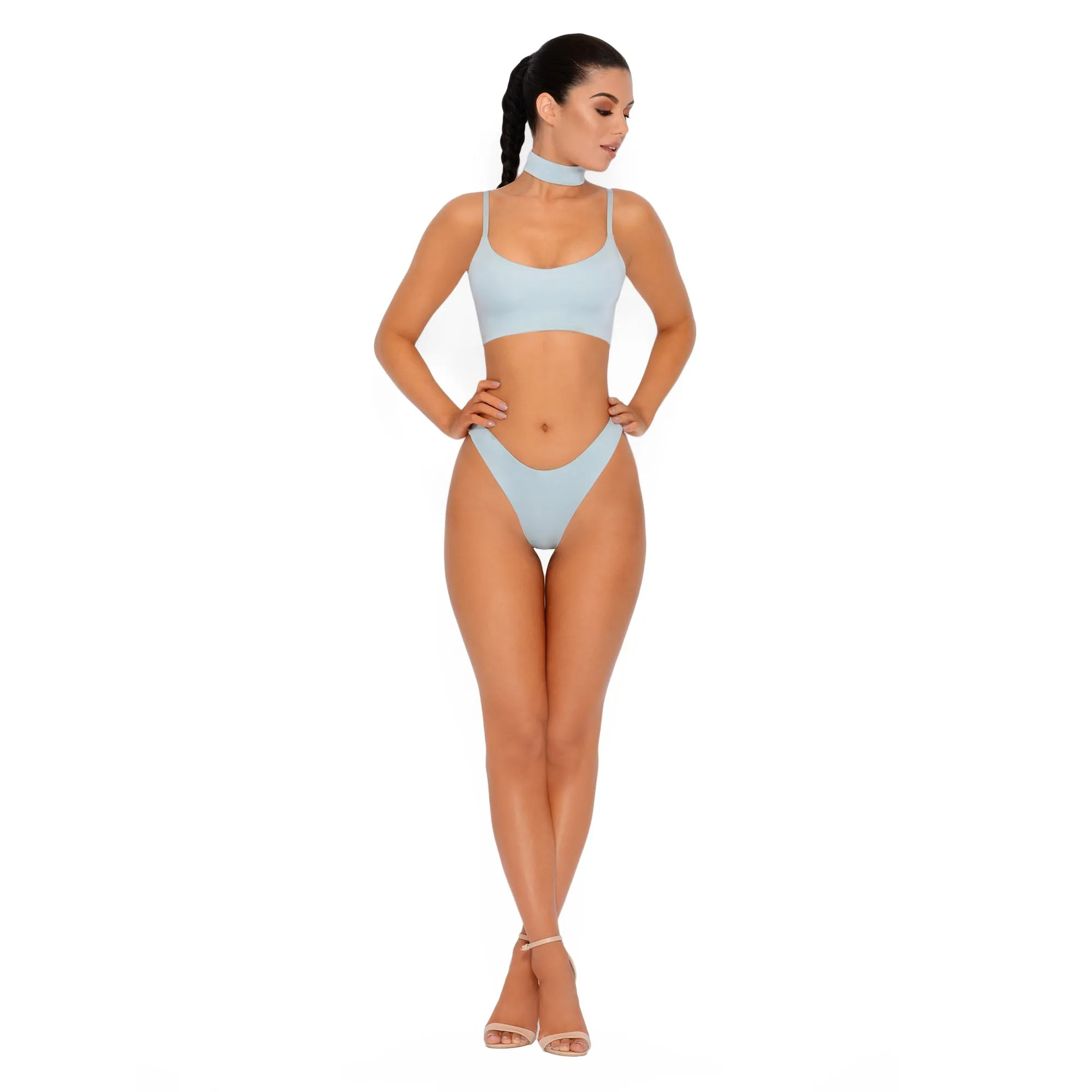 Sleek Like Me Brazilian Bikini Bottoms in Opal Blue