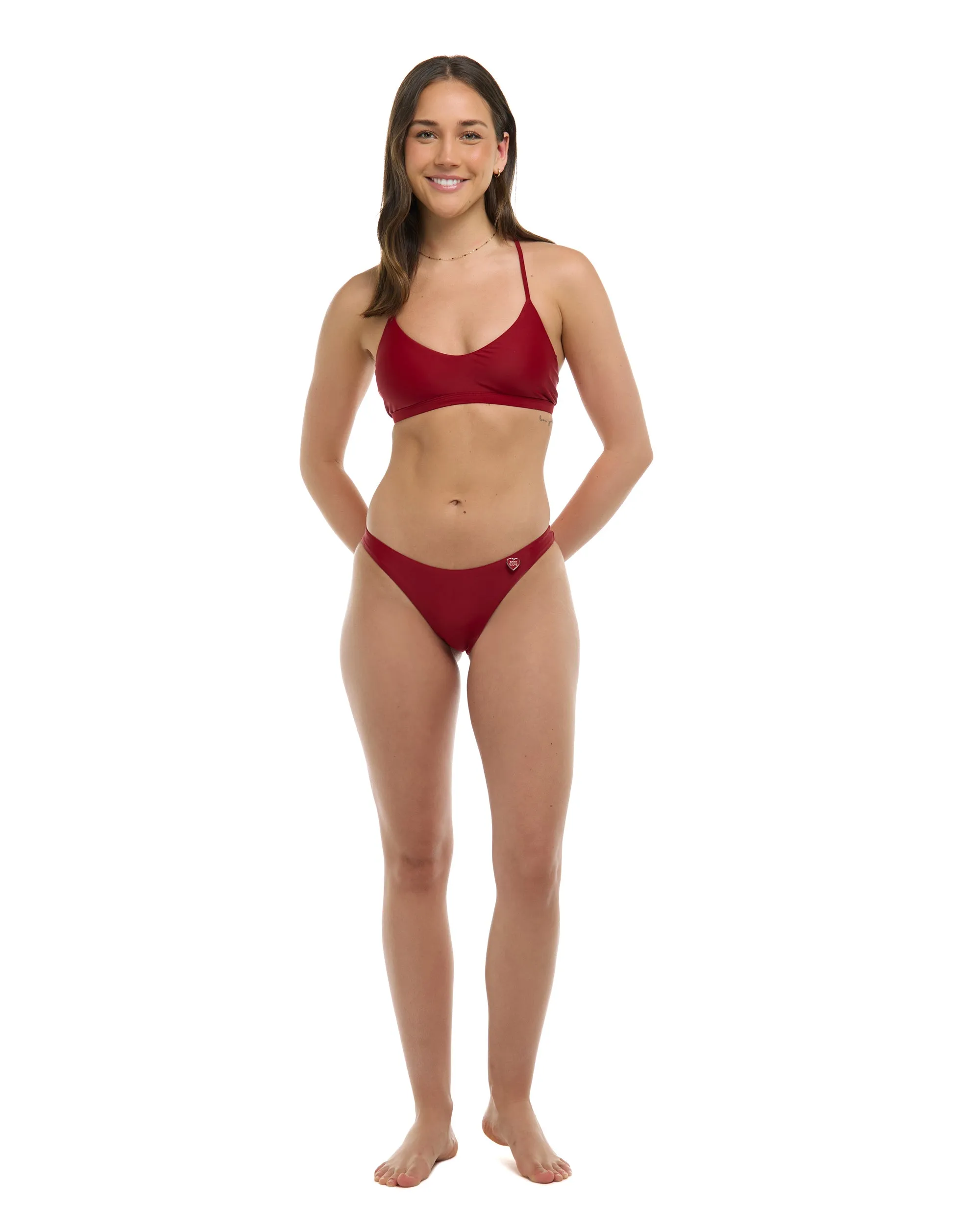 Smoothies Ruth Fixed Triangle Swim Top - Cranberry