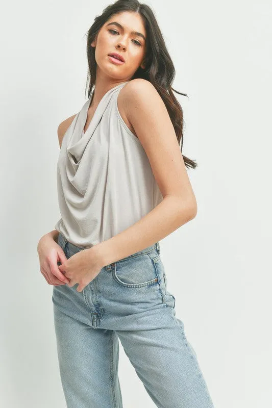 Soft As Satin Cowl Neck Tank