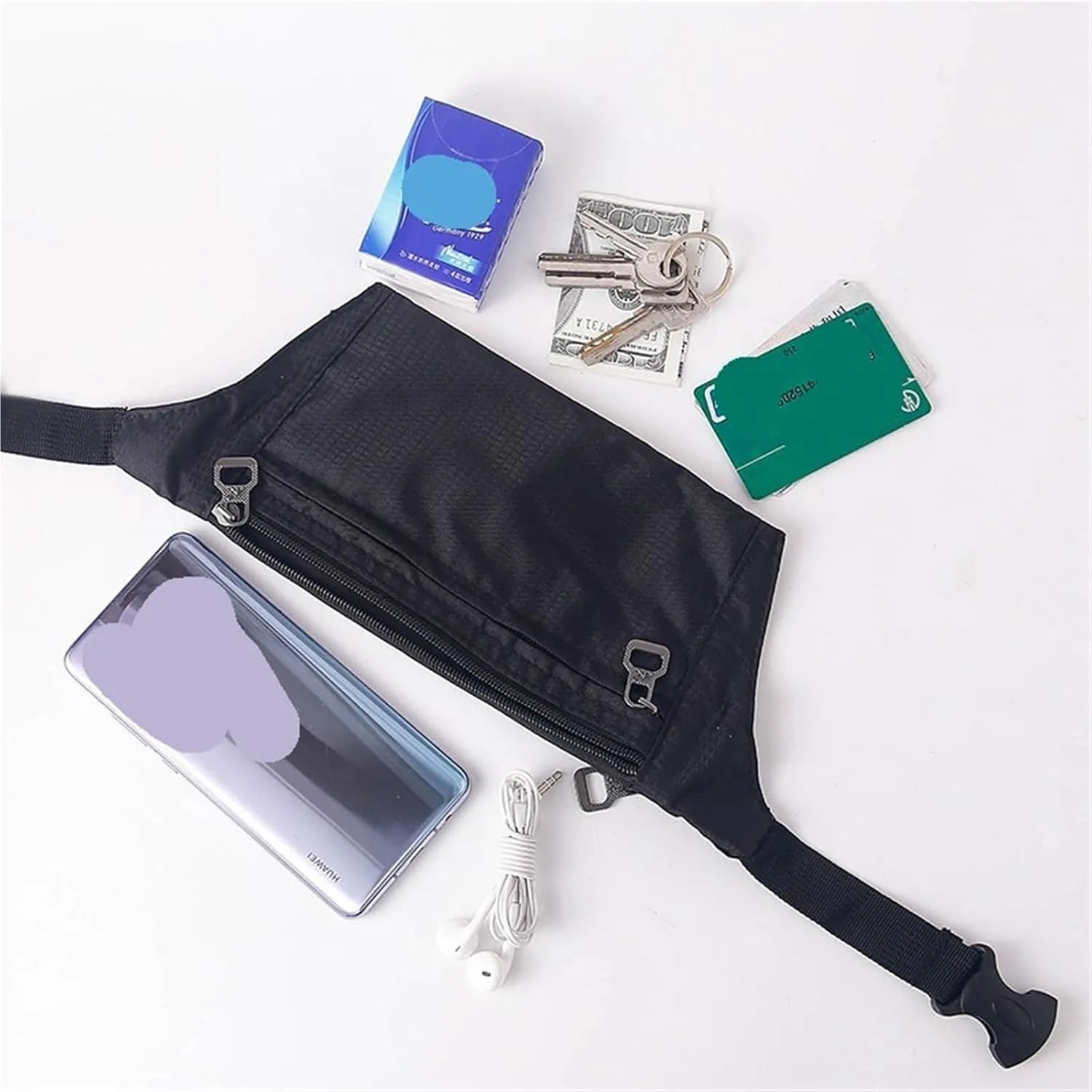 Sports Waist Pack Men And Women Running Mobile Phone Bag Small Lightweight Invisible Durable Fitness Shoulder Crossbody Chest Bag For Fitness and Running(Blue)