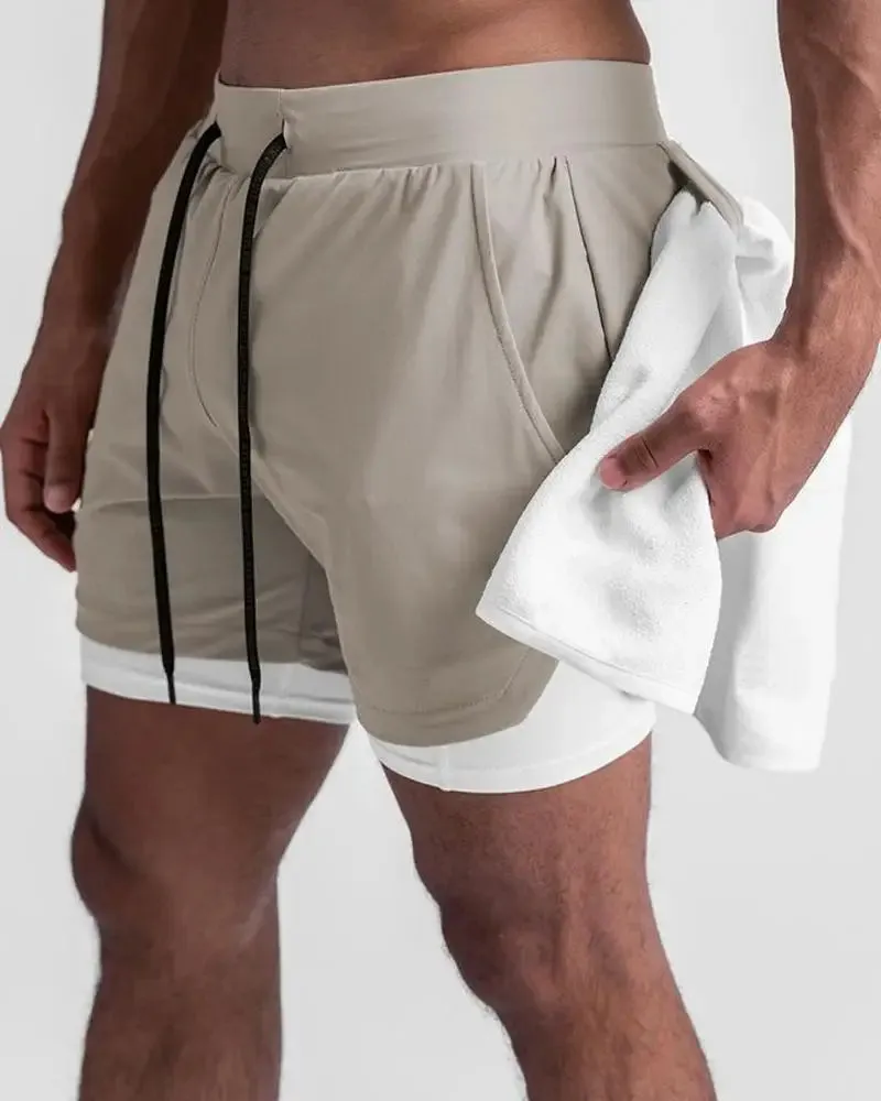 Summer Quick-Dry Double-Layer Gym Shorts for Men