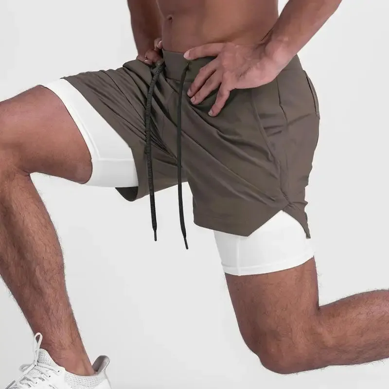 Summer Quick-Dry Double-Layer Gym Shorts for Men