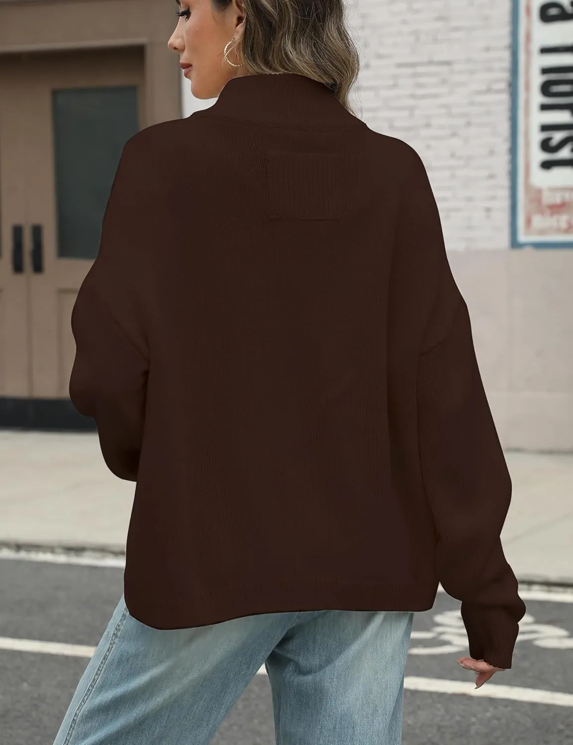 Sweater Cardigan Women Long Sleeve Fall Button Down Knit Tops Casual Loose Outerwear Coats