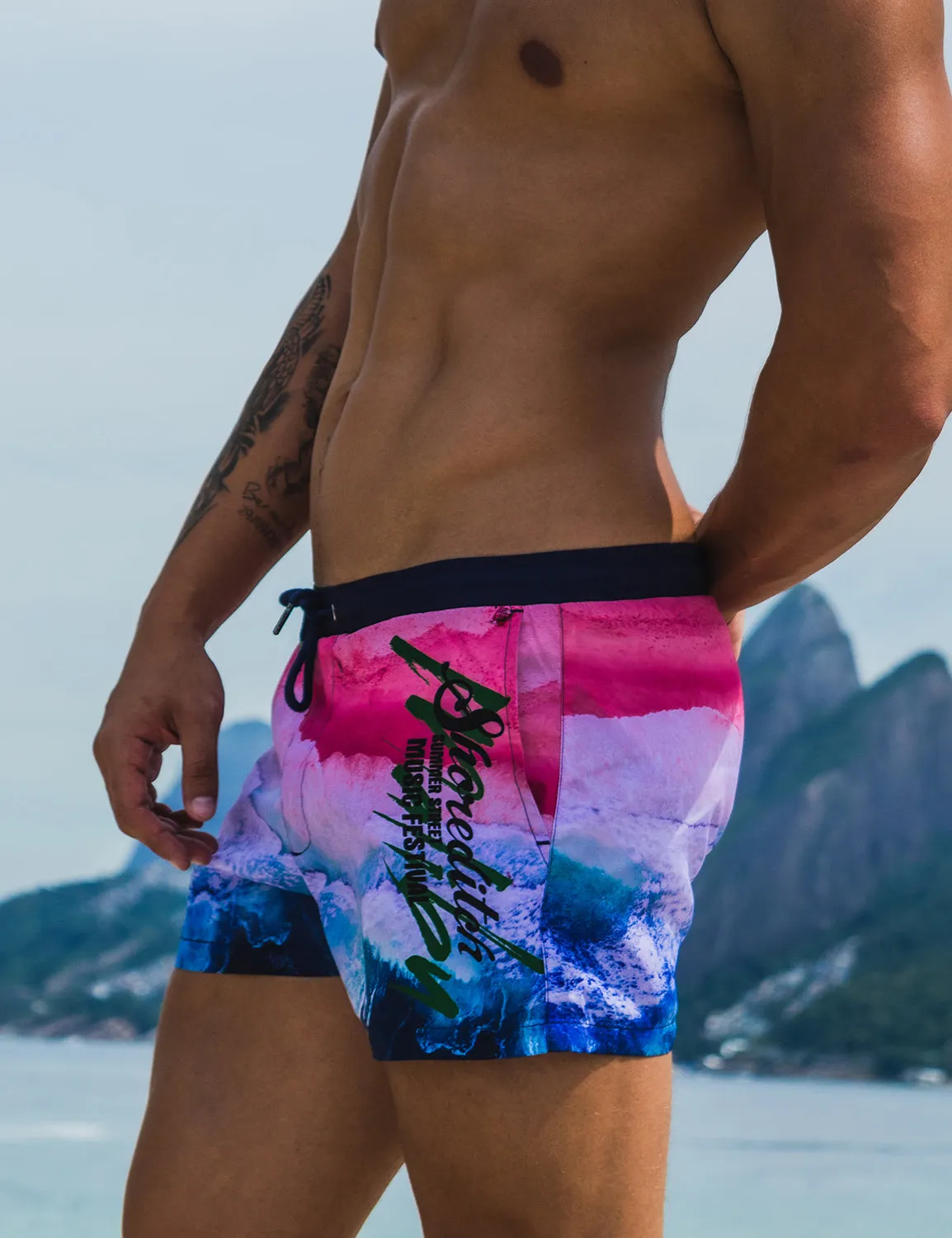 Swim Shorts 241301 with Quick-Dry in Pink