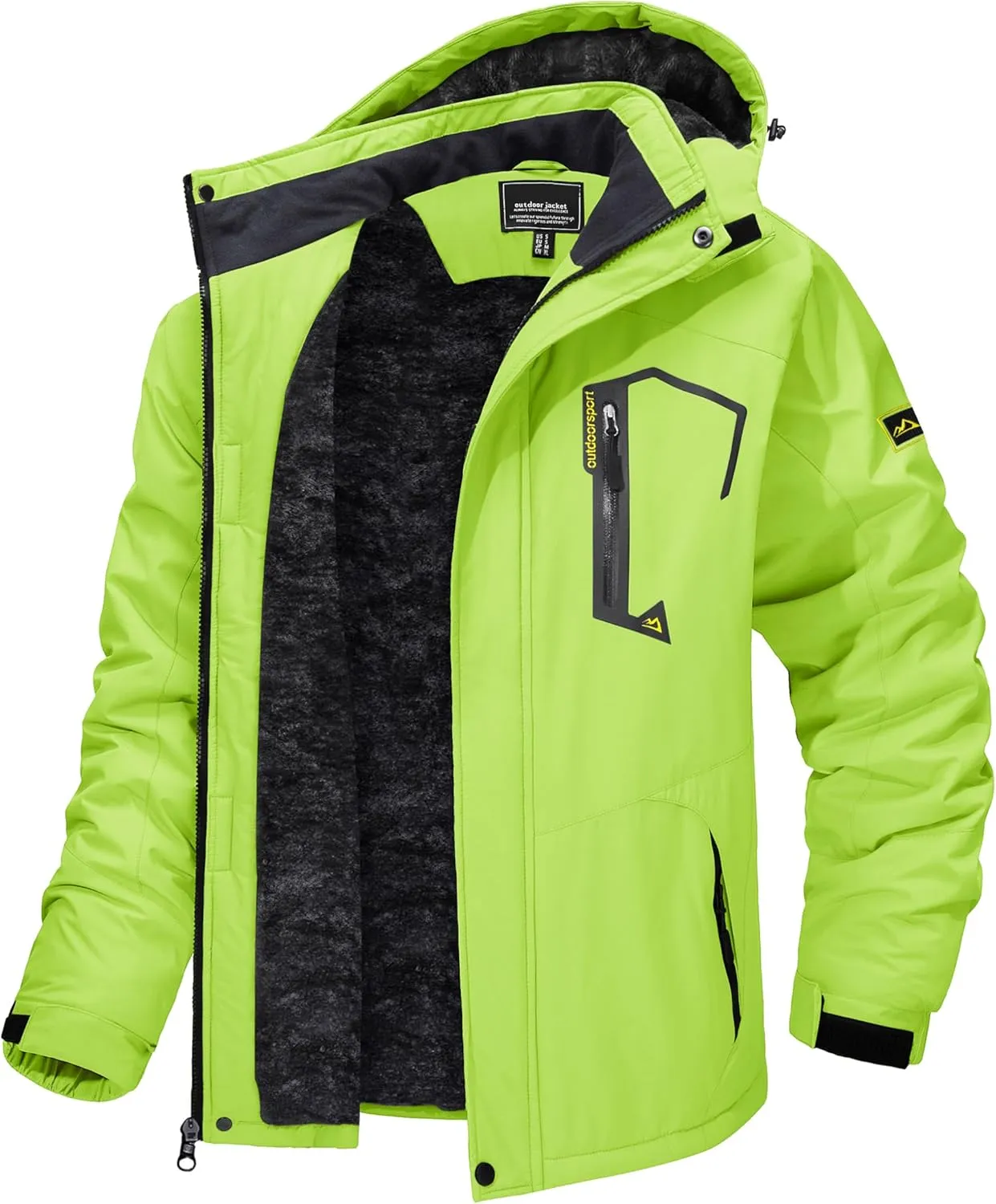 TACVASEN Men's Winter Skiing Jackets Water Resistant Fleece Coats Insulated Thermal Snowboard Jacket Parka Raincoat with Hood